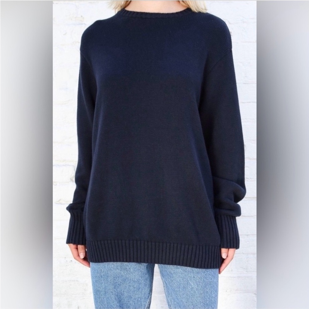 Brandy Melville Midnight Blue Knit Crew Neck Sweater